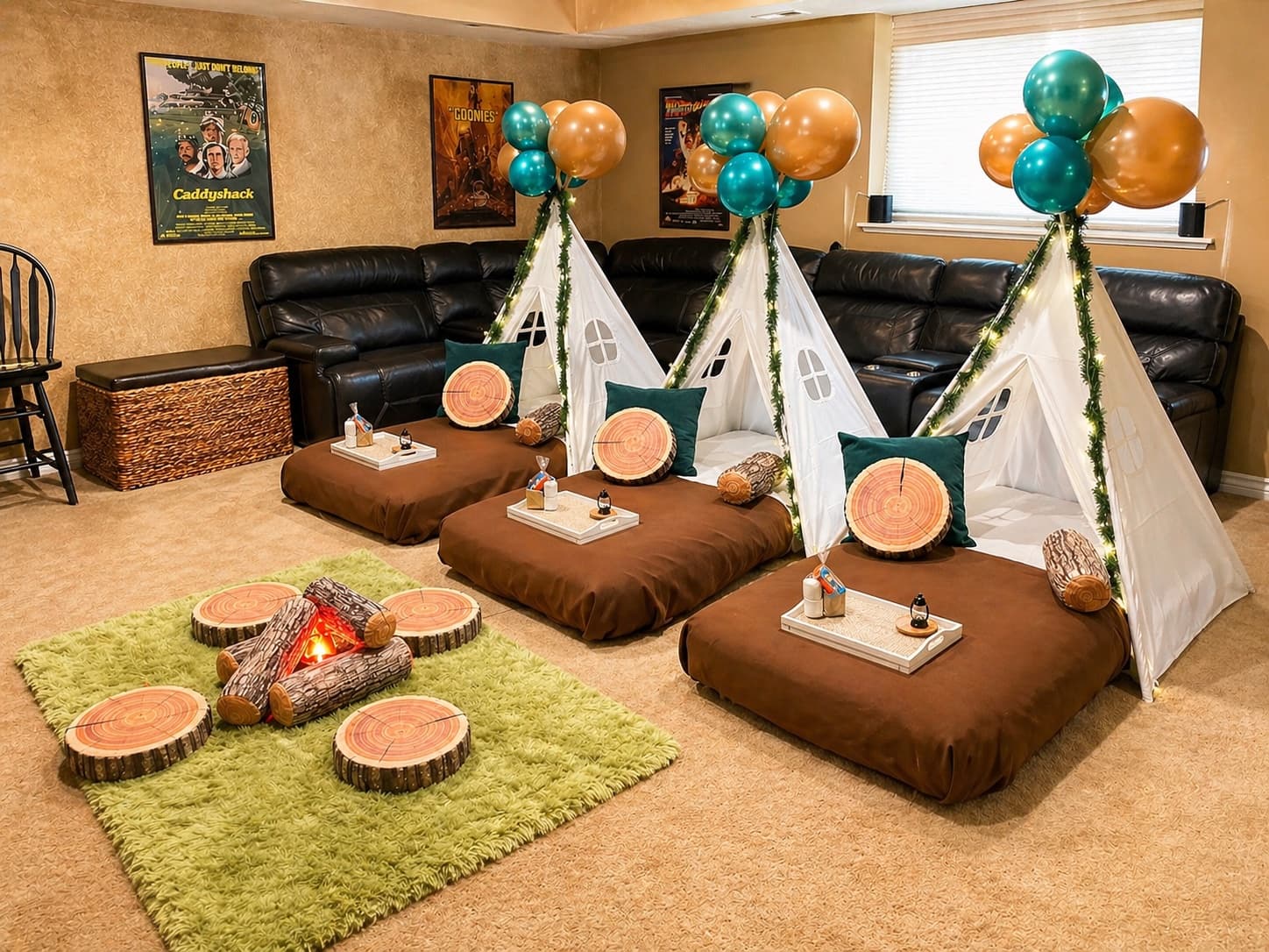 All the fun of camping — s'mores, campfires, starlight — without leaving the comfort of home. Indoor adventure at its coziest.