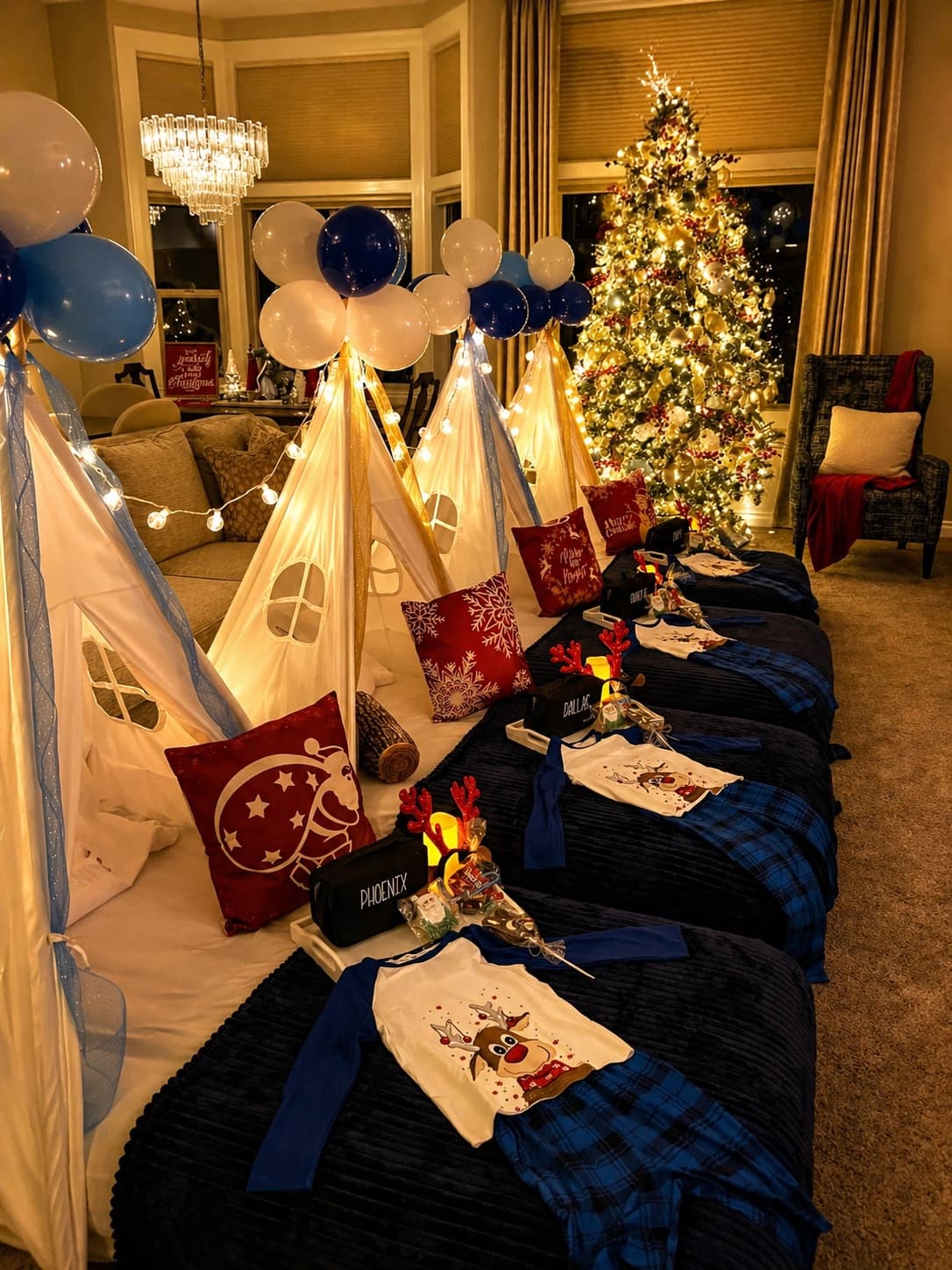 Custom Christmas party with personalized touches and festive cheer.