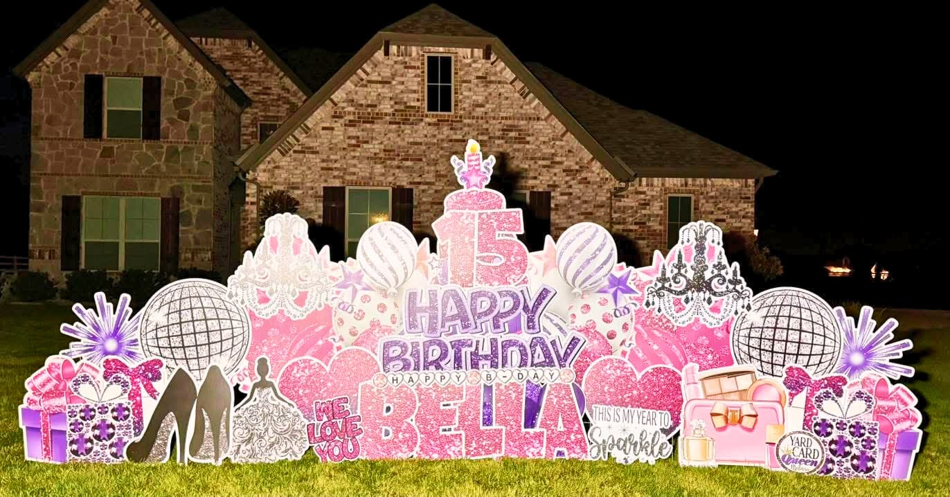 Happy Birthday Bella custom yard sign